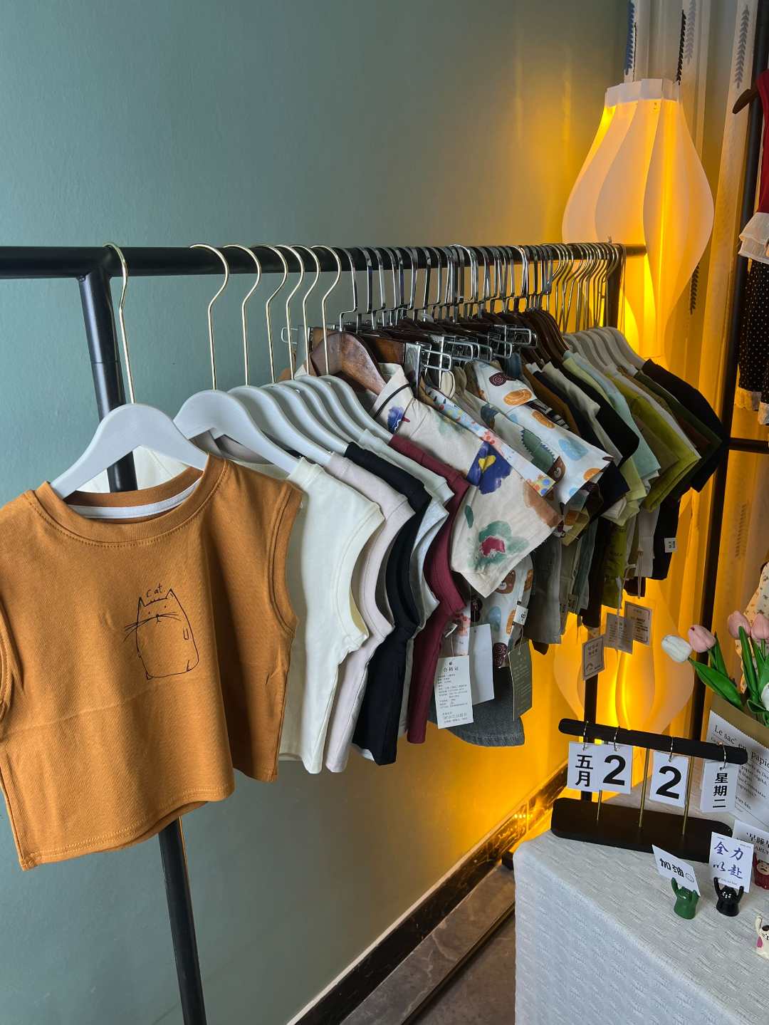 【扣号备注】儿童夏季男女童装时尚休闲百搭设计师无袖上衣印花圆领