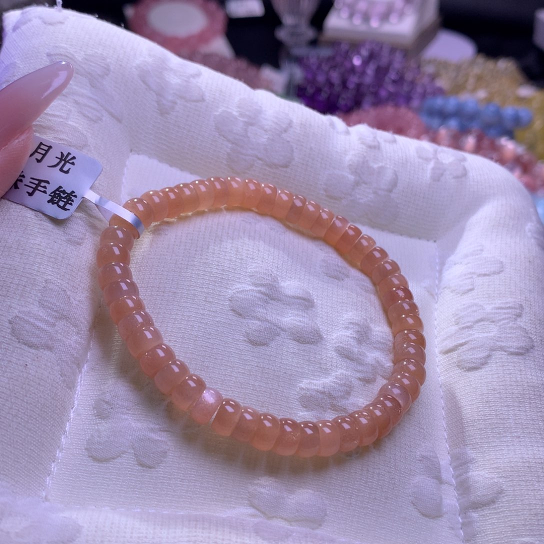 手串水晶银S925镶嵌奶茶月光 6m+