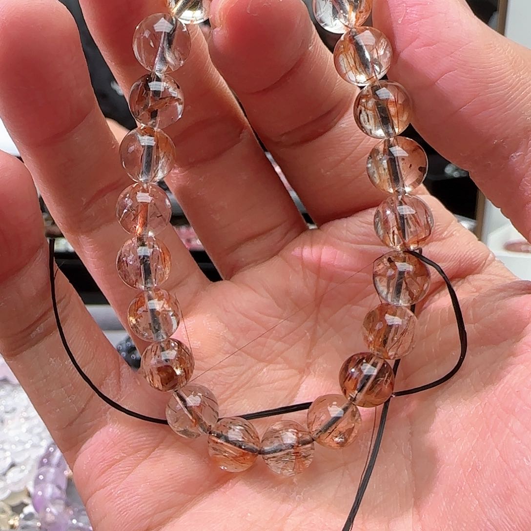 水晶手链未镶嵌黑金超