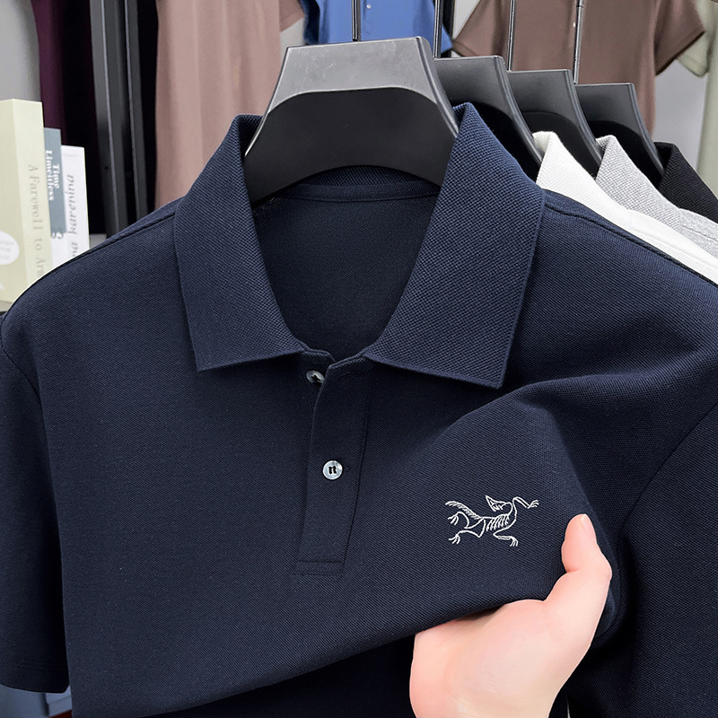 【一折撤柜】小茑家刺绣夏季短袖T恤男士休闲翻领polo衫棉质透气