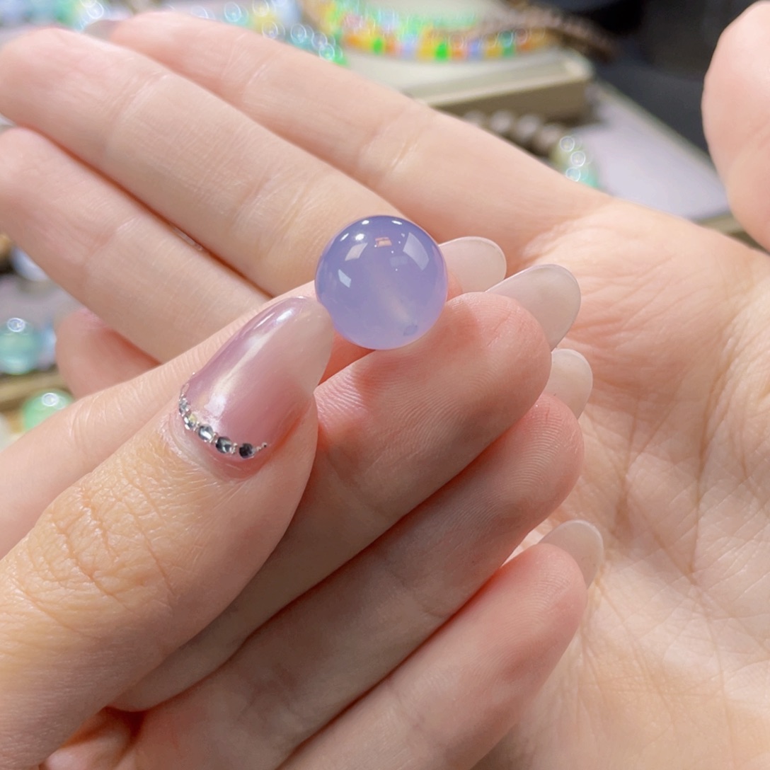 翡翠未镶嵌手链卡13.2冰浓紫