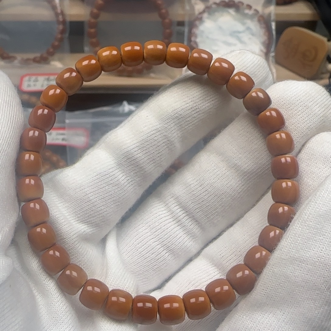 手串橄榄核老挝单圈极限弧三花福利6.8mm