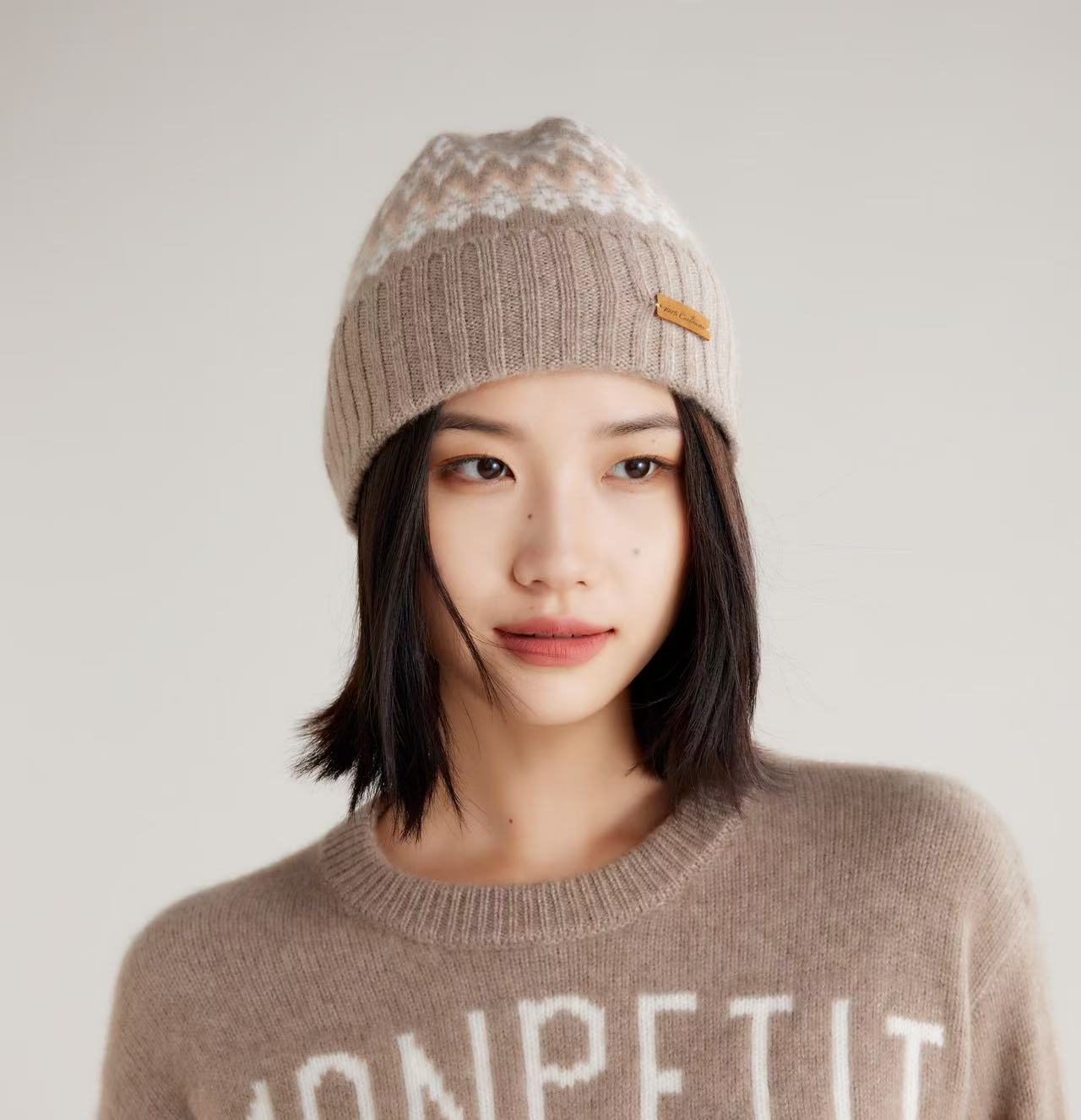 秋冬季加厚山羊绒帽子保暖包头时尚针织帽子休闲百搭男女同款冷帽