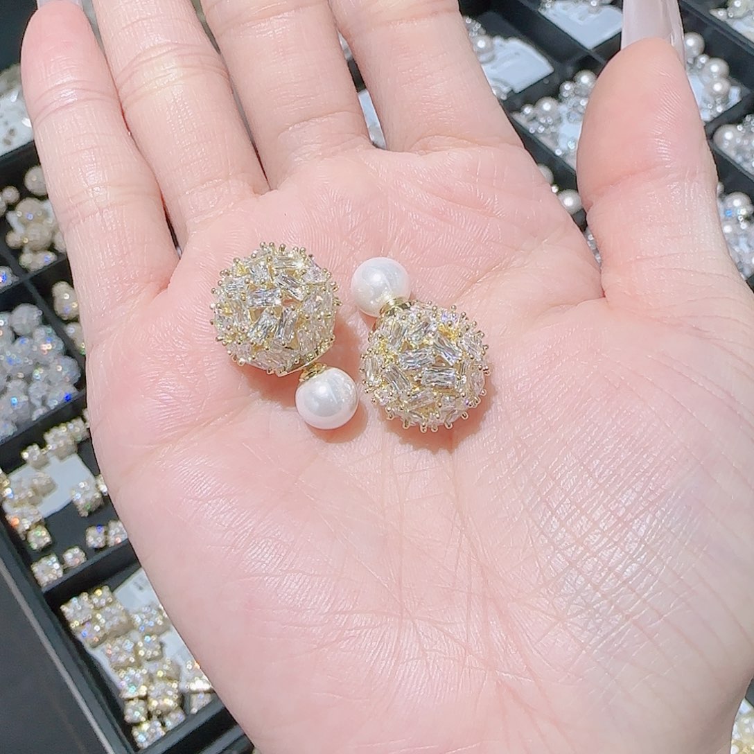 锆石铜合金925银耳环