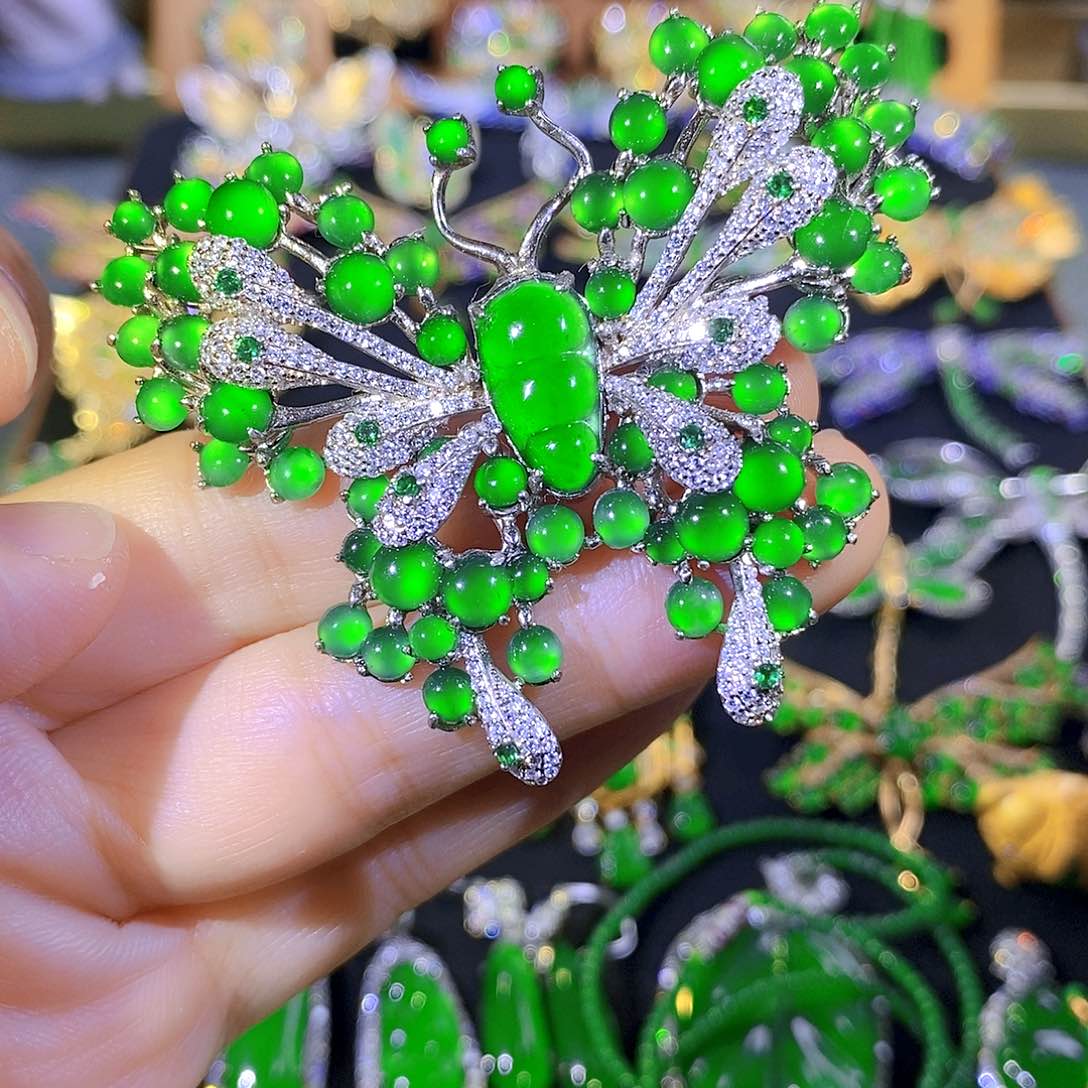 吊坠(不含链)银S925镶嵌翡翠