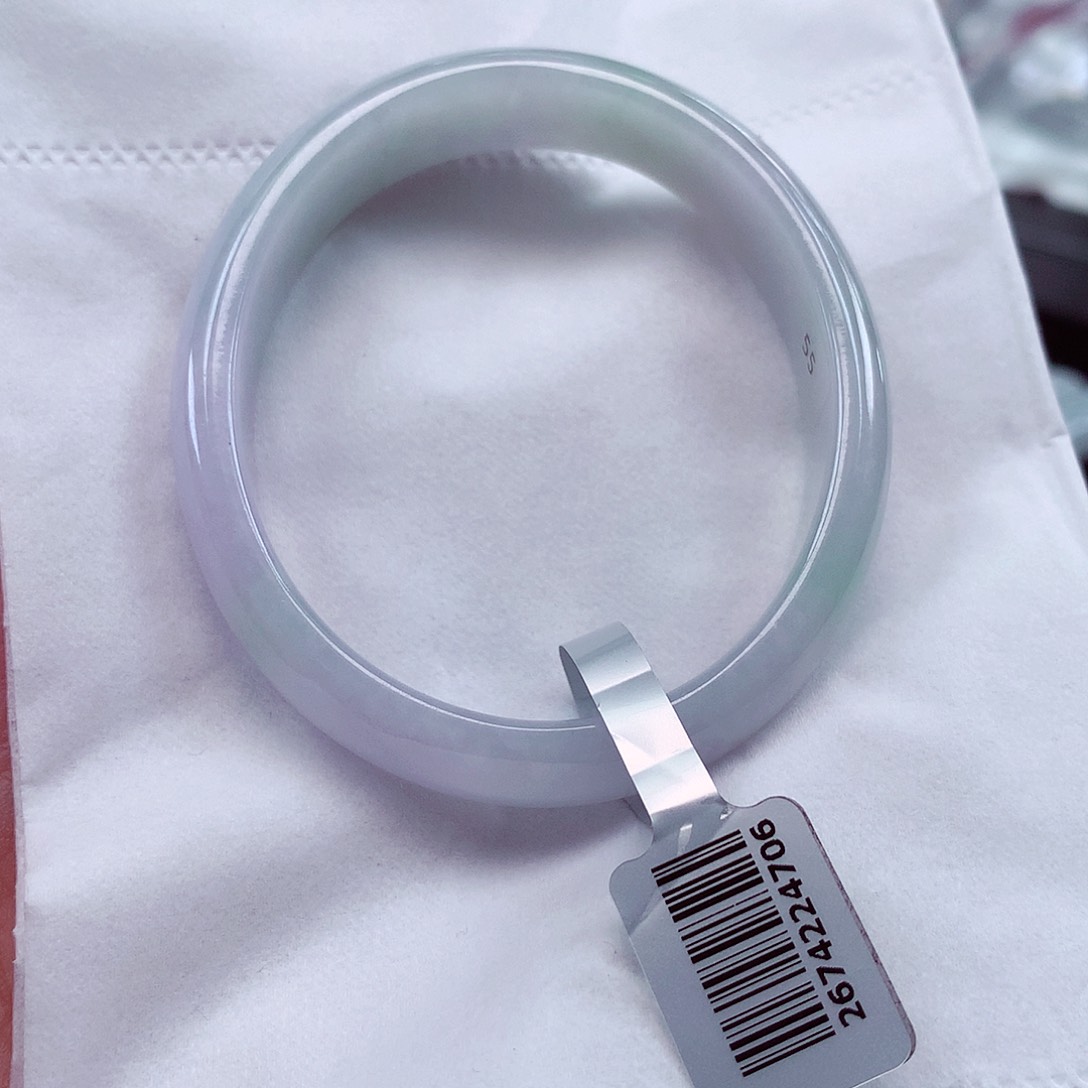 翡翠手镯未镶嵌贵妃56有棉有纹