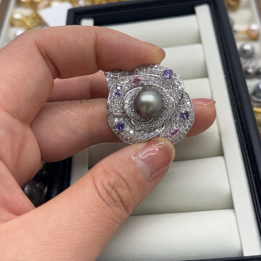 胸针合金海水珍珠