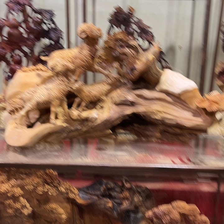 清***忍柏木工艺品摆件三羊开泰