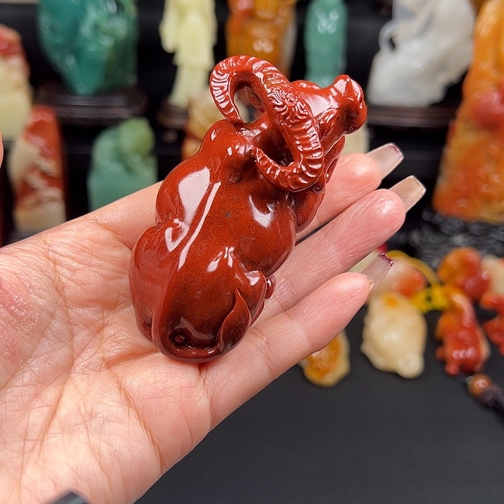 寿山石高山朱砂红