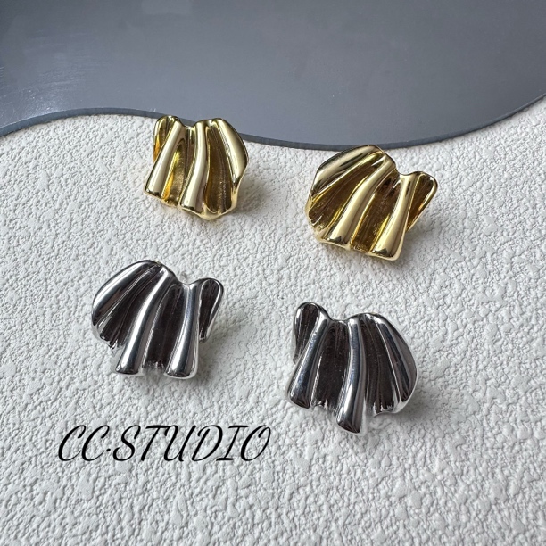 铜合金耳饰 欧美个性不规则鱼尾耳钉