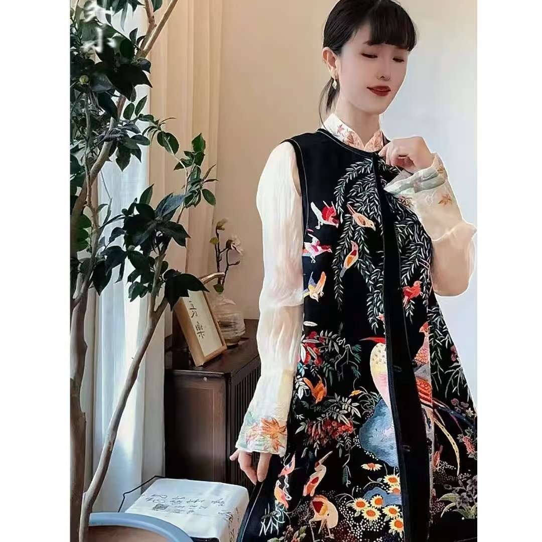 长安一绣坊原创设计常规款复古气质休闲款时尚百搭马甲