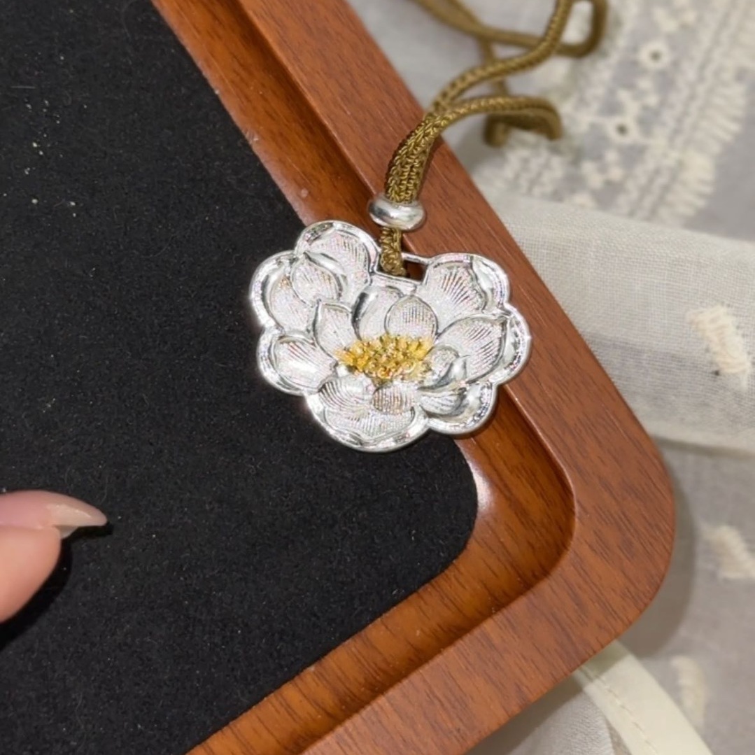 吊坠足银 足银61号【小梅花吊坠】足银999吊坠实心12g不掉色清冷感