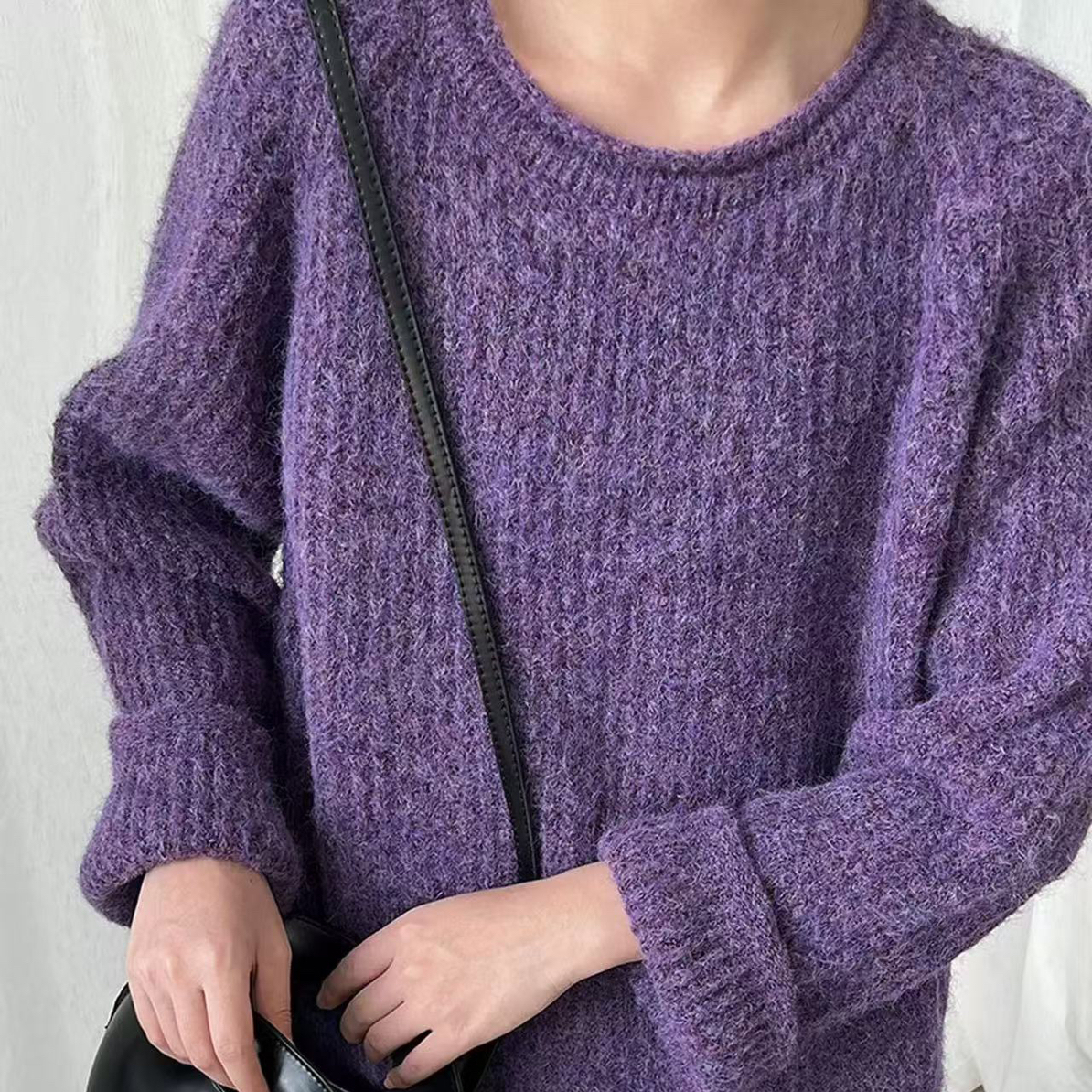 新疆包邮【C244】圆领彩色套头毛衣-衣长67