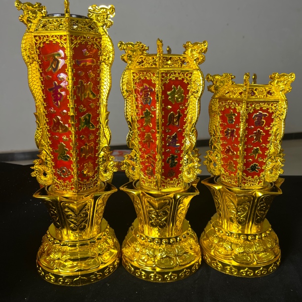 转大钱吉祥如意无烟水晶防风红蜡烛家用喜庆节日供奉适用