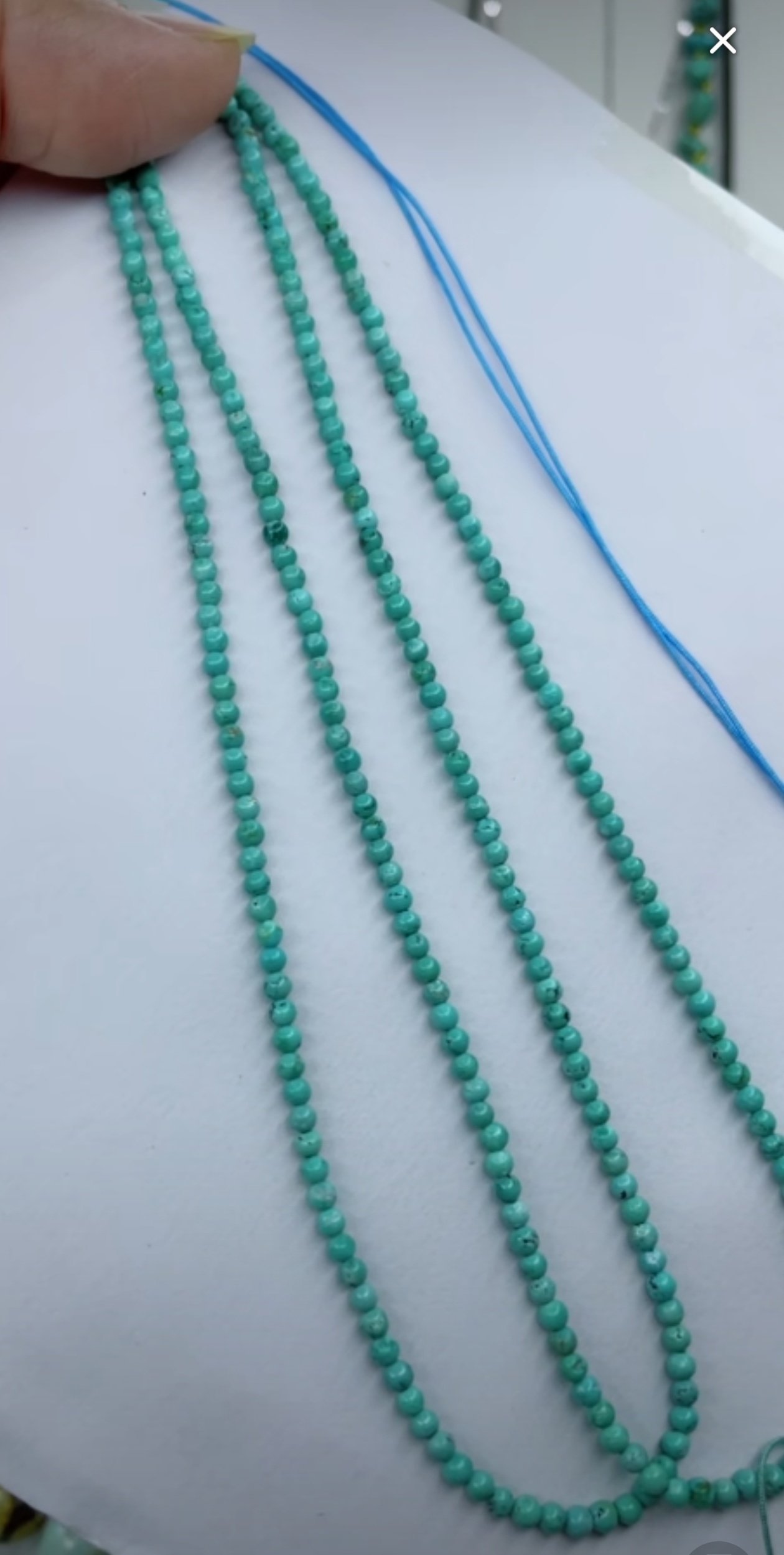 天然原矿绿松石米链卡2.5