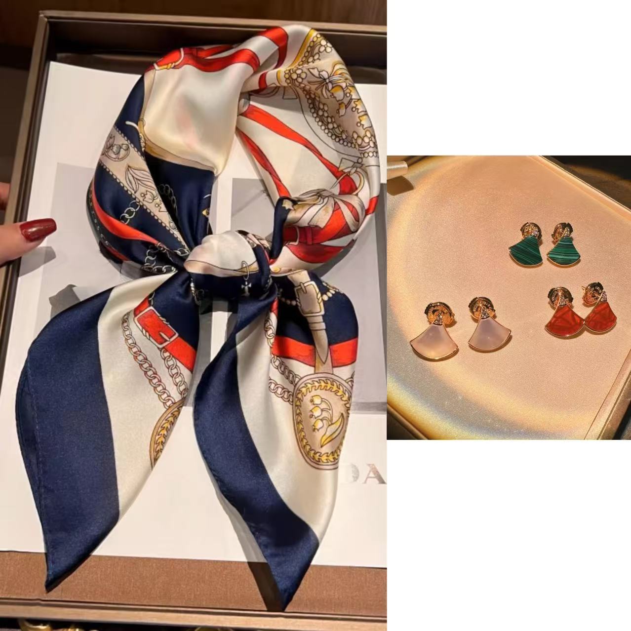 新款小扇子耳钉-围巾