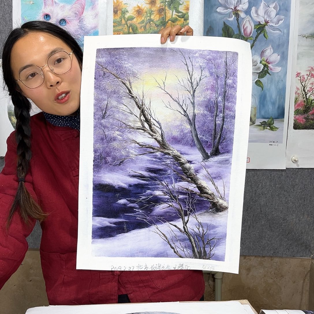 油画纯手绘国画山水画