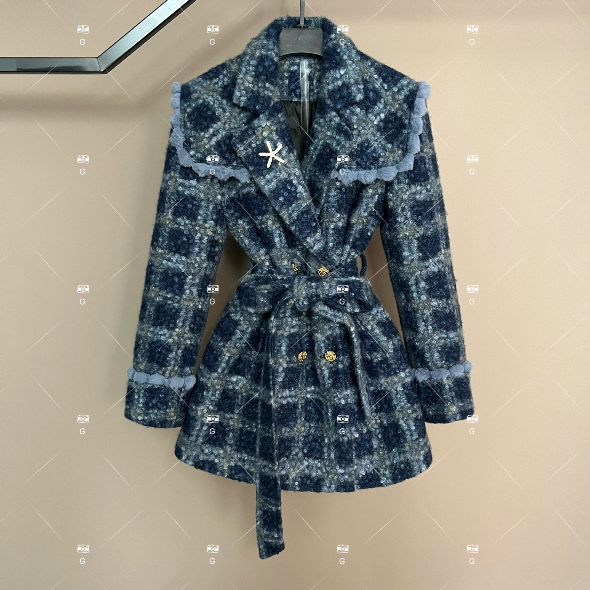 【娜娜】秋冬气质小香风设计师中长款羽绒服轻奢女 GS-58018