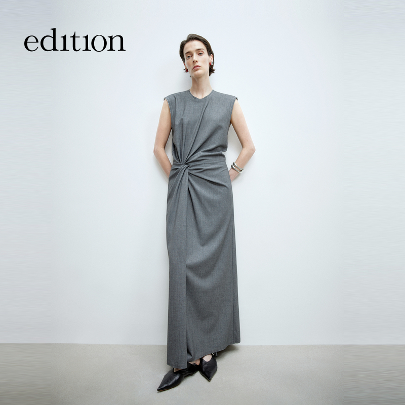 【商场同款】edition2025春季新款扭结收腰西装连衣裙#EBE1DRS067