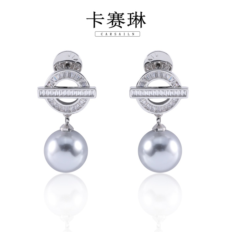 卡赛琳carsailn/ 镀K金 925银针 精工CNC耳饰耳环0646