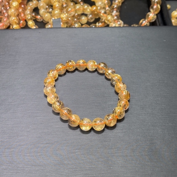 阿***唐手串发晶未镶嵌金钛晶