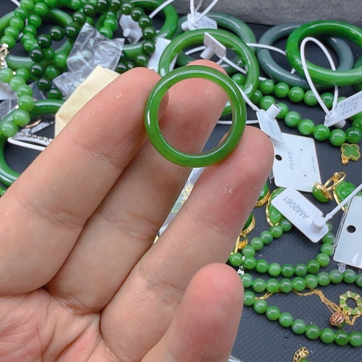 和田玉（碧玉）戒圈未镶嵌依*