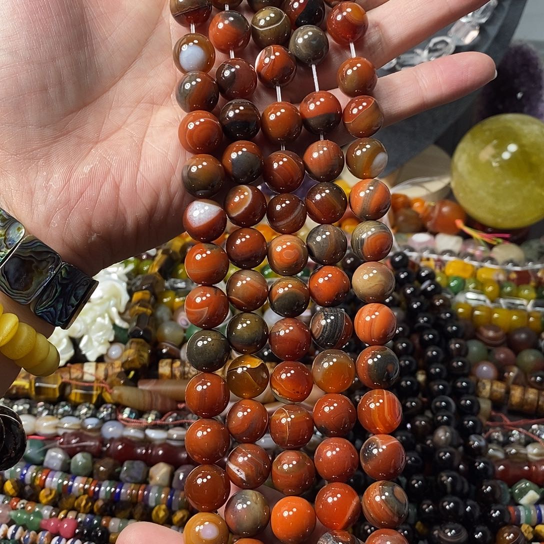 石英质玉未镶嵌，梦幻玛瑙14mm，