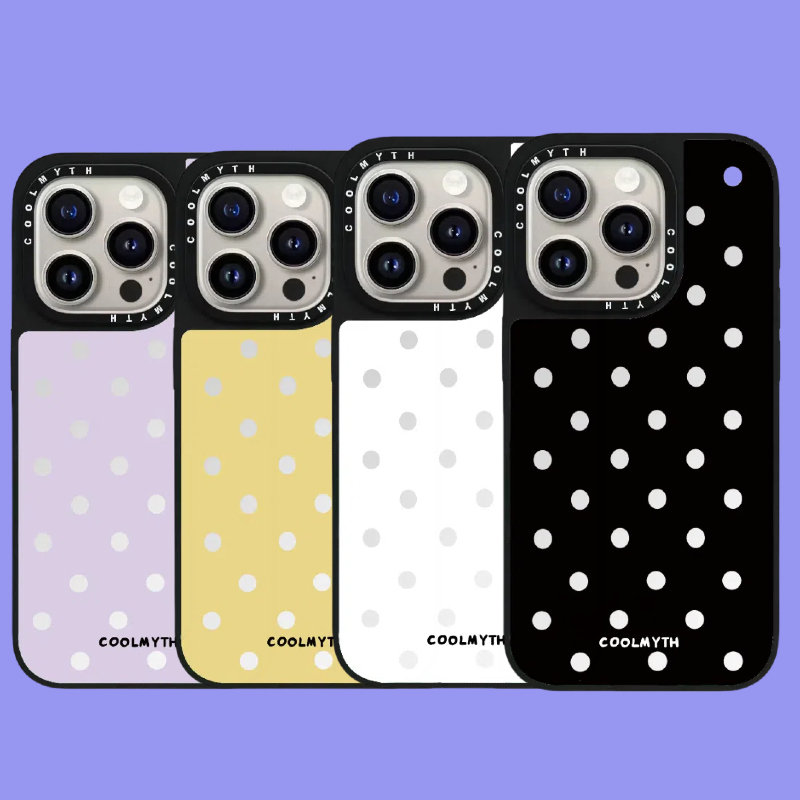【镜面磁吸波点】适用于iPhone16Promax/15Pro防摔简约创意手机壳