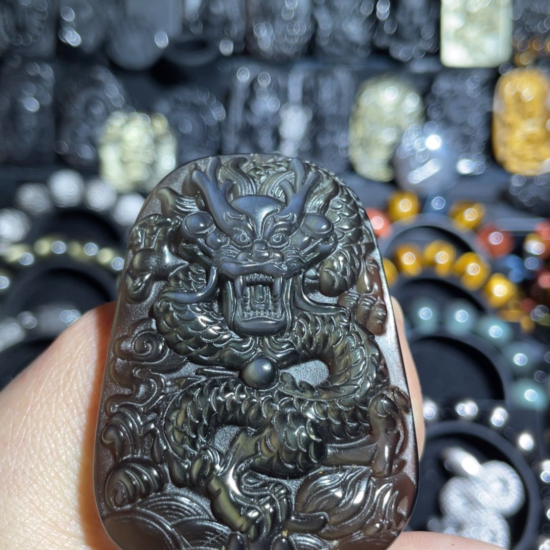 黑曜岩吊坠(赠链)未镶嵌