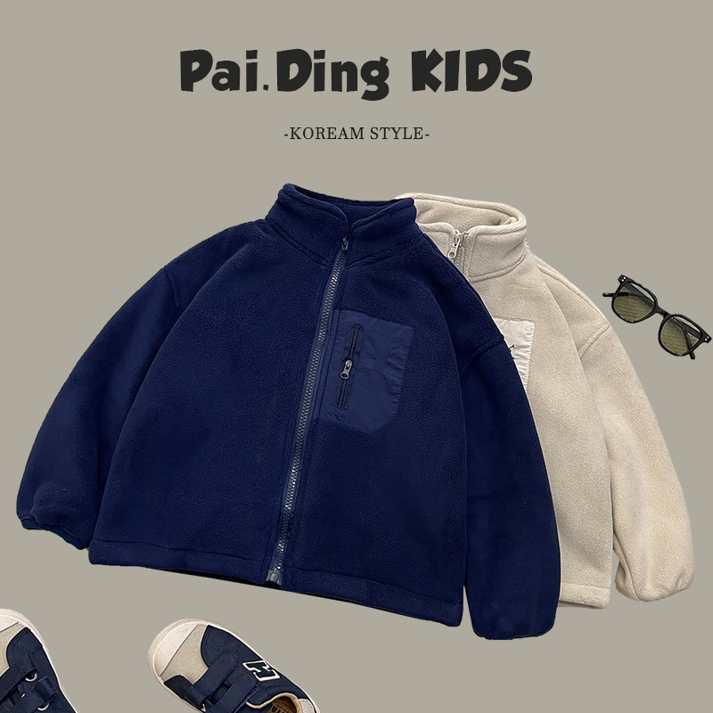 【小首尔】现货-qc8冬装儿童加绒户外休闲宽松亮色外套SJ4526