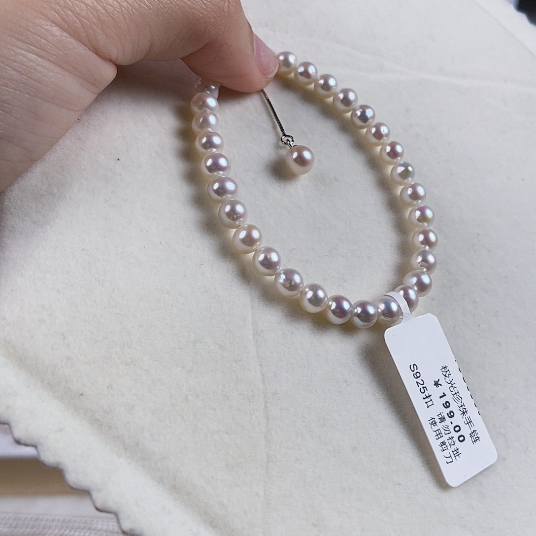 淡水珍珠手绳银S925镶嵌