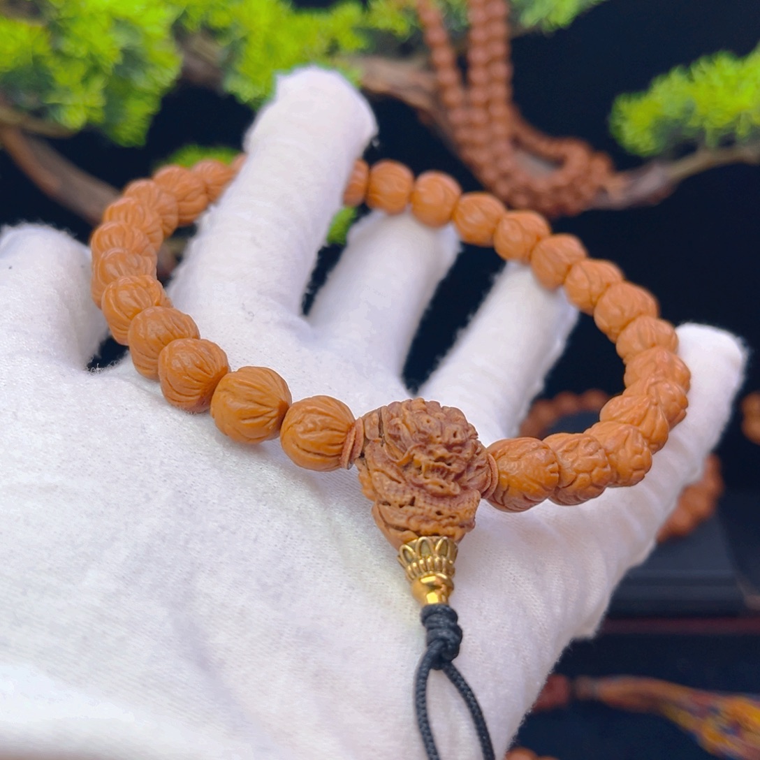 青***墨桃核吊坠野生桃核