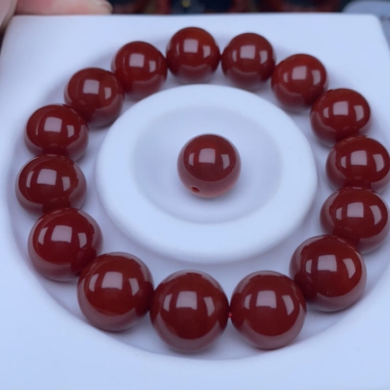 14mm圆珠川料凉山牛血红圆珠14mm单珠一颗