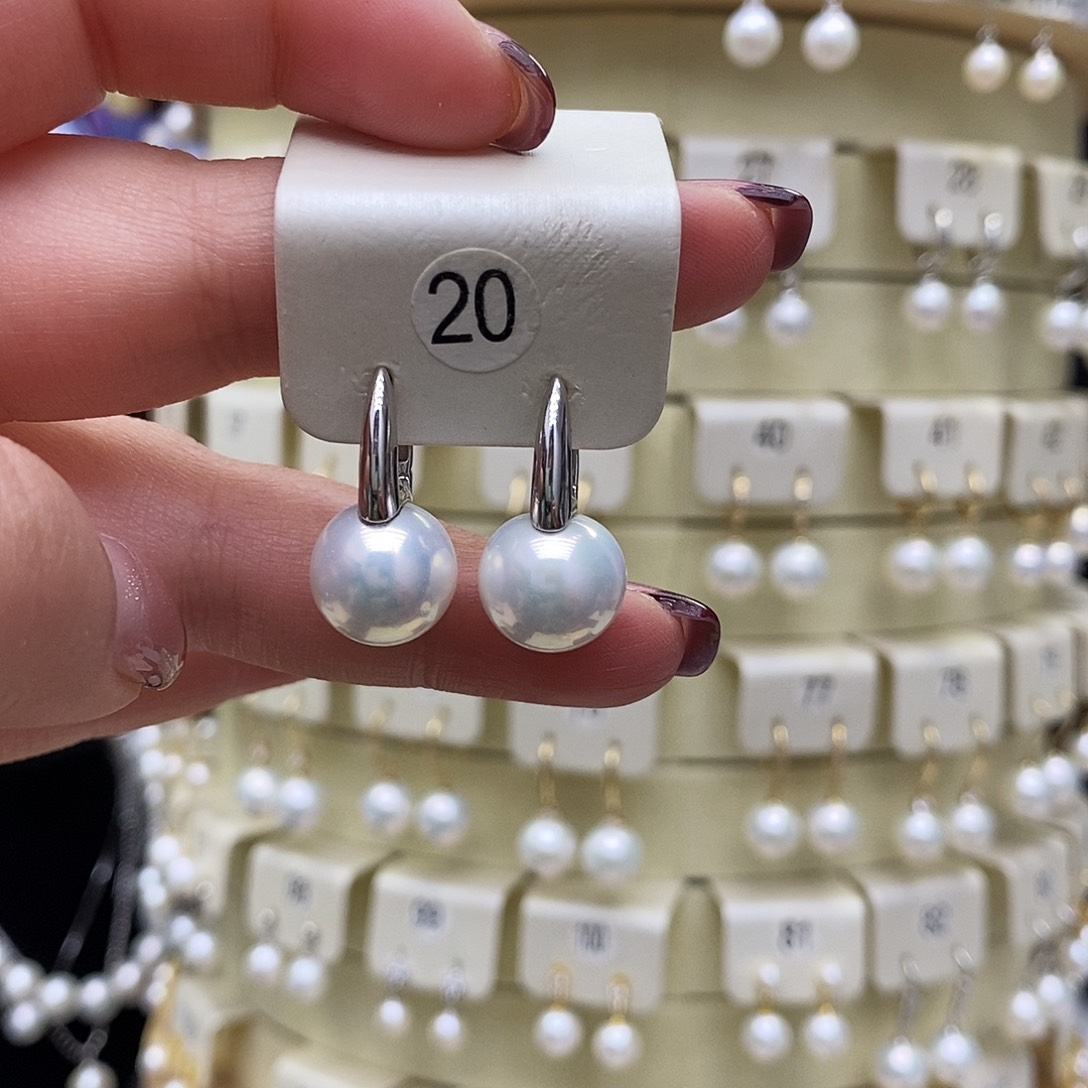 淡水珍珠耳饰银S925镶嵌