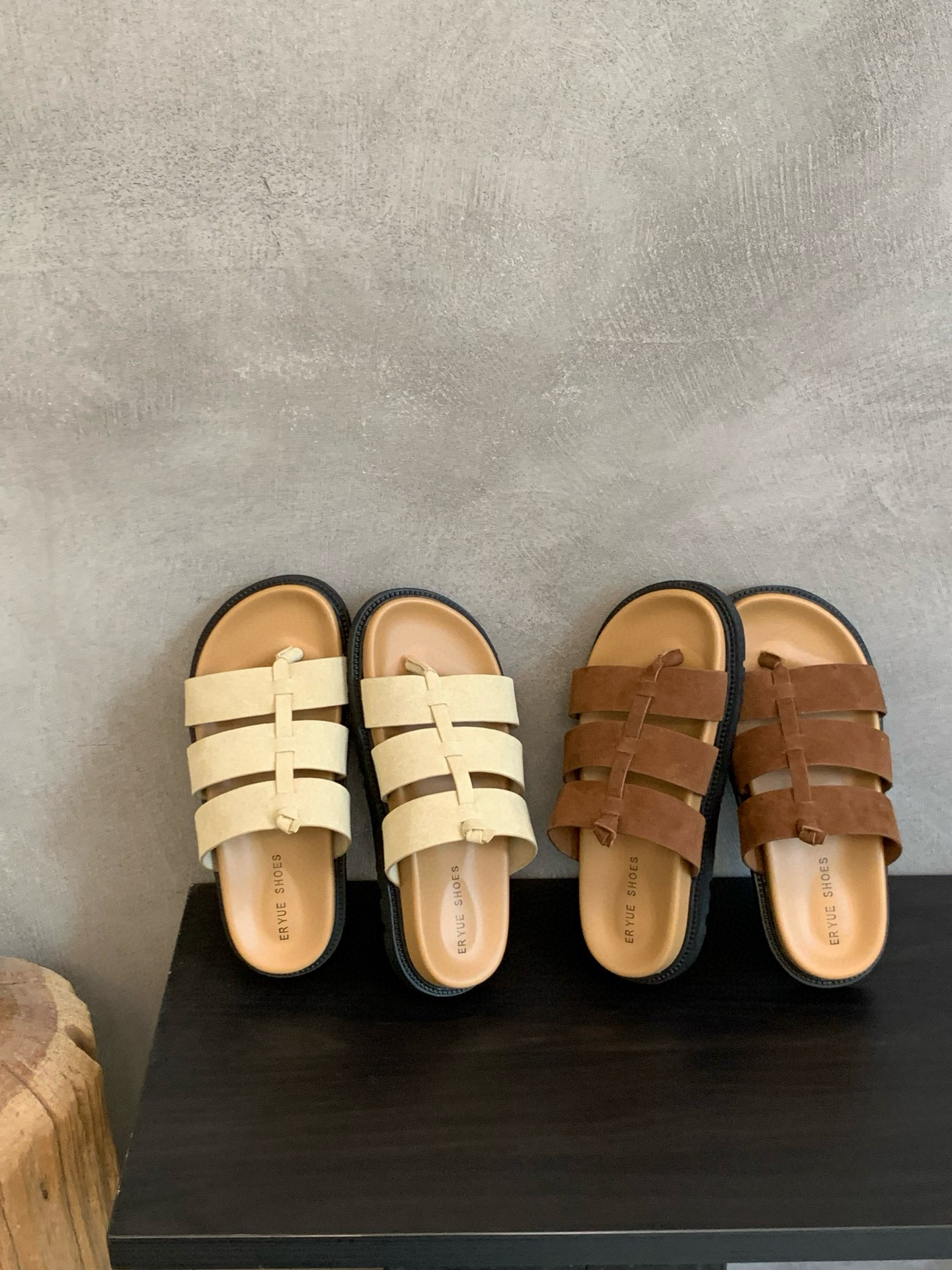 阳雪家 L533 真皮厚底增高勃肯女夏外穿2025新款沙滩凉鞋一字拖