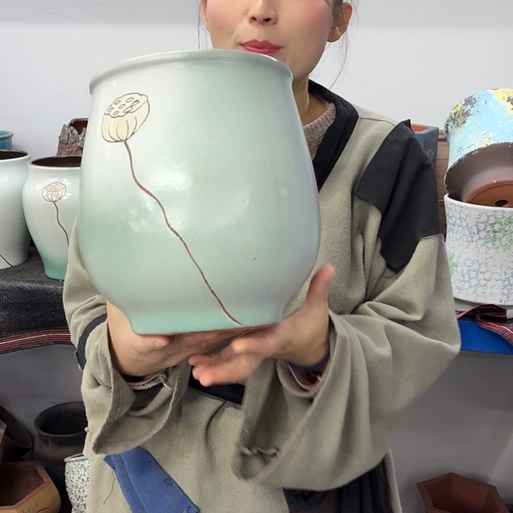 19×24 -粗陶花盆有孔-买买买