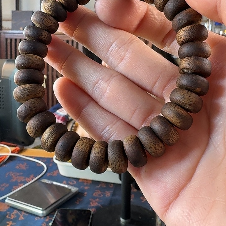 沉香手串海**边算盘珠12mm单圈手串多样性发一