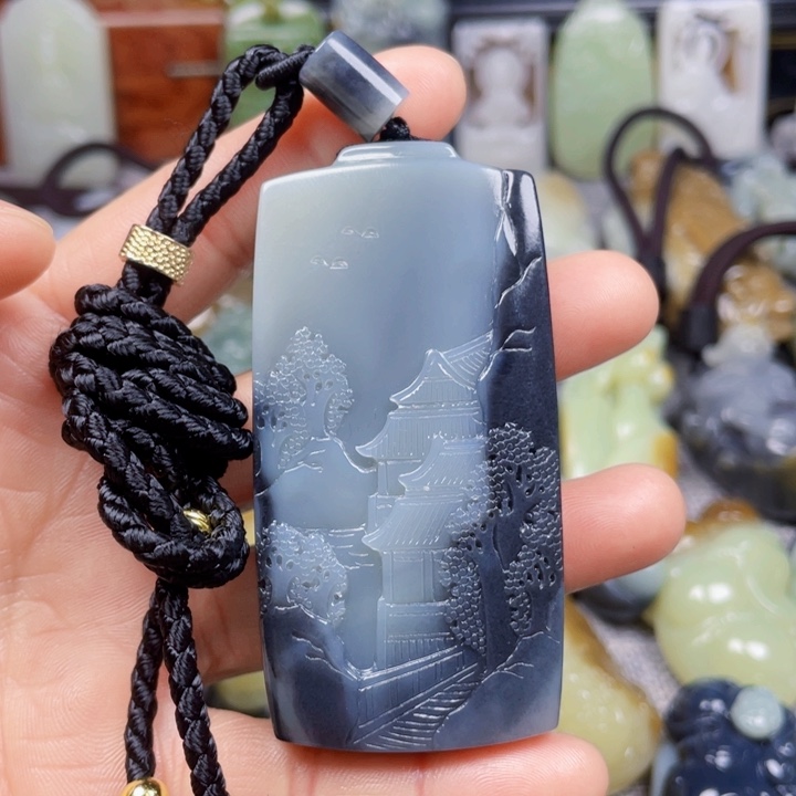 和田玉挂件未镶嵌蓝*