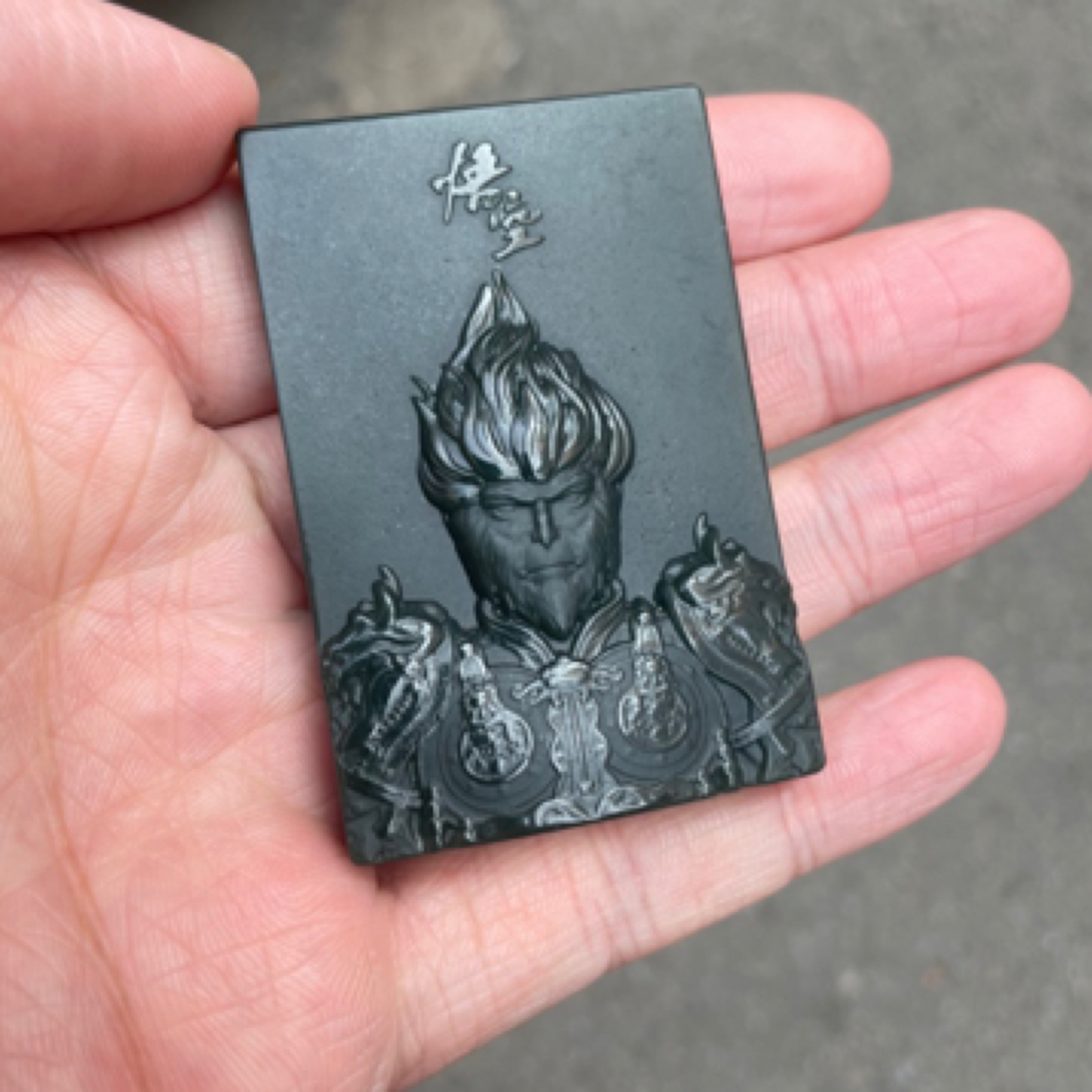 和田玉青玉黑神话悟空天命人文创玉牌