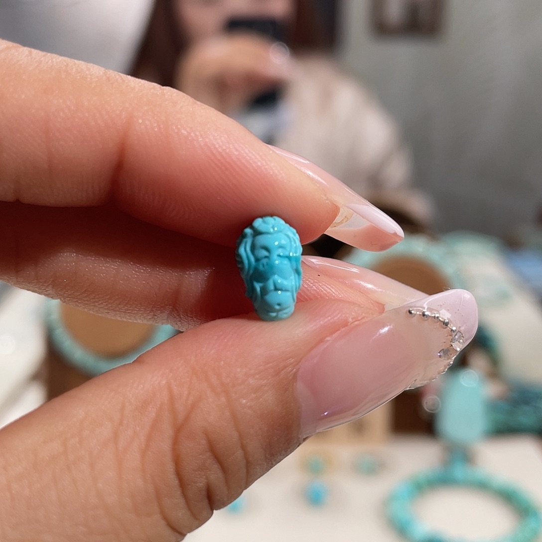 绿松石未镶嵌高瓷蓝美人鱼