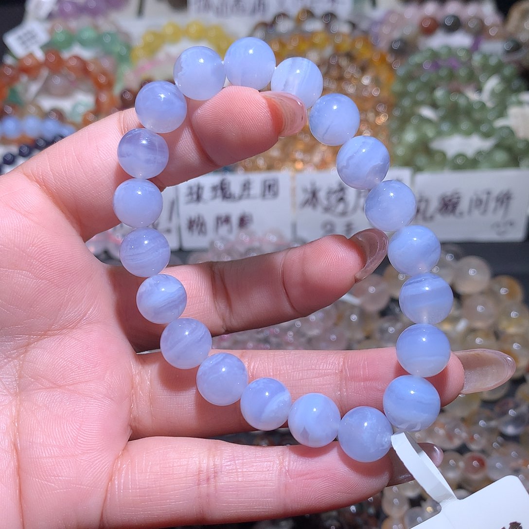未镶嵌手链水晶蓝纹玛瑙10咪