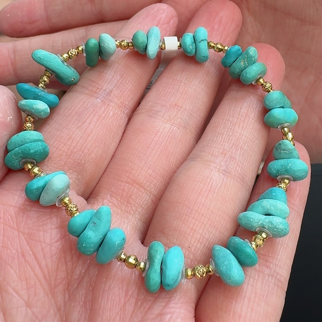 绿松石珠宝奇石18K金镶嵌