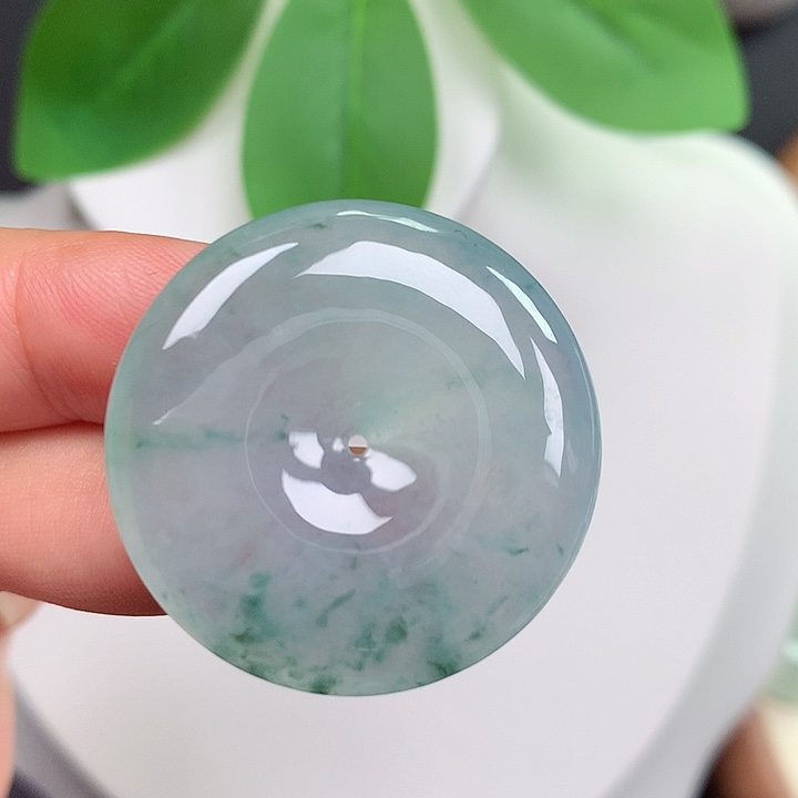 翡翠未镶嵌颈饰平安扣 31.5x6.3mm