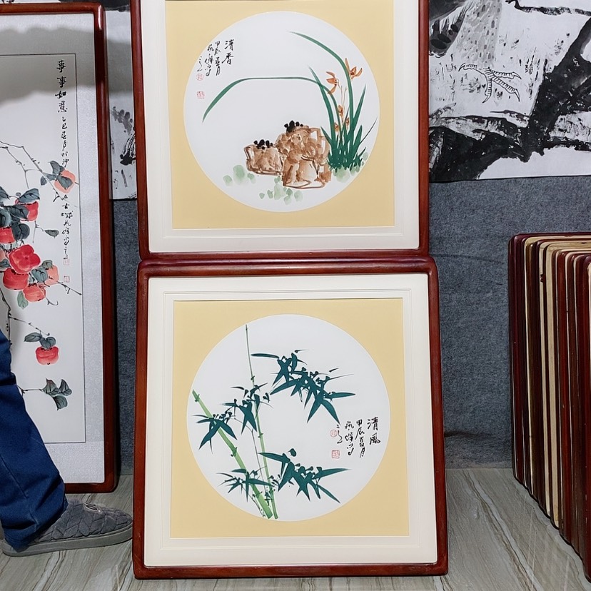 【闪购商品】国画书画作品带框65×65厘米