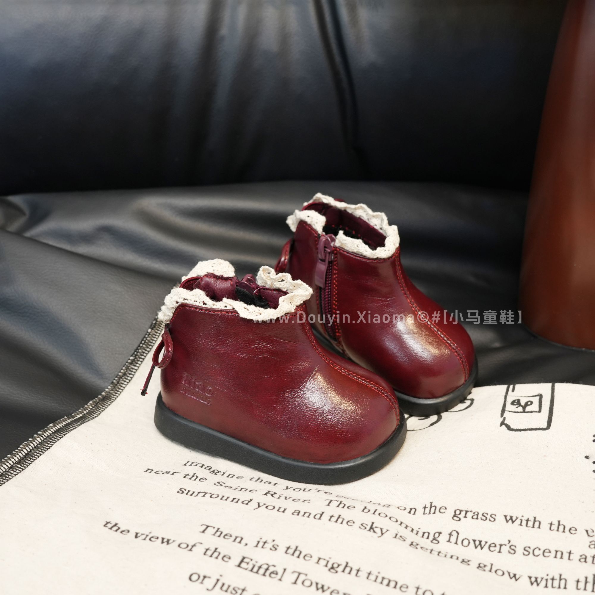 女童棉靴花边靴舒适保暖宝宝学步鞋软底小童马丁靴女宝鞋婴儿短靴