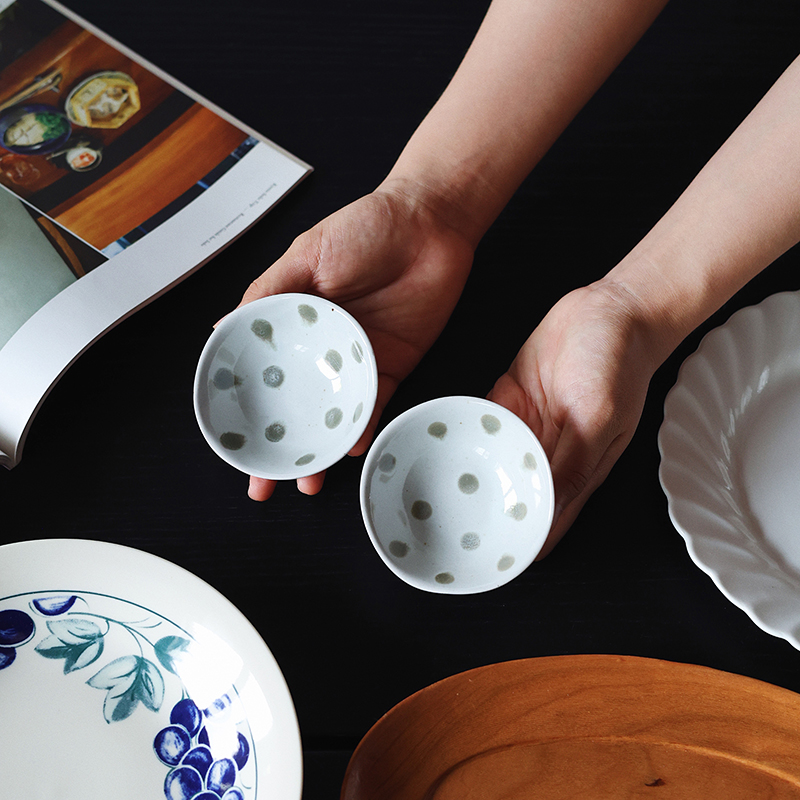 【瑕疵】 豆绿波点小碟 2只装 8×3cm 55ml