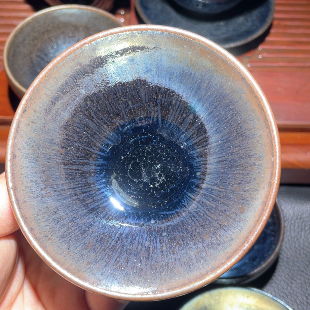 茶盏建盏双和龙窑平口玉子