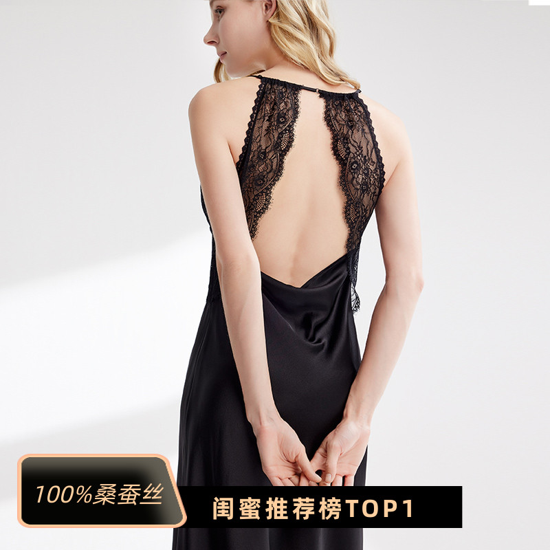 100%桑蚕丝睡衣女睡裙夏女士家居服83031812