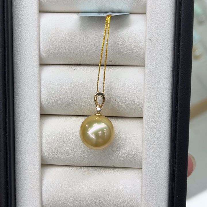 海水珍珠颈饰18K金镶嵌13-14mm
