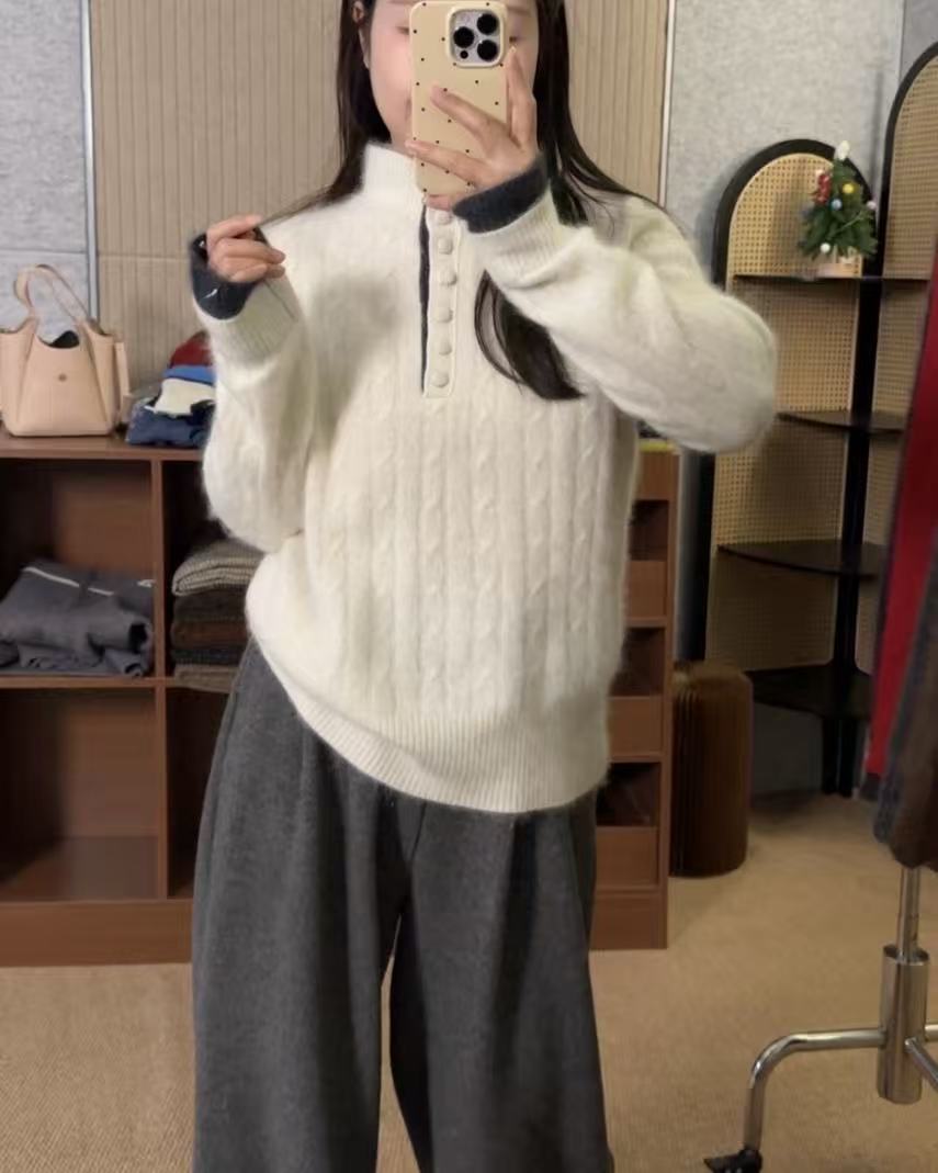 【鑫绒毛衣】针织毛针织衫宽松高领针织衫网红时尚Y999-A351